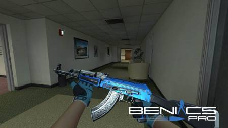 CSS Модель AK-47 "Blue Fuel Injector + Gloves [v34-v89]"