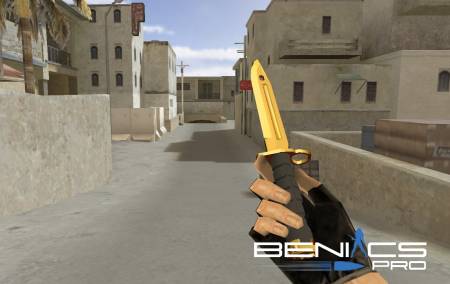CS 1.6 Модель ножа "Bayonet | Gold Chrome"